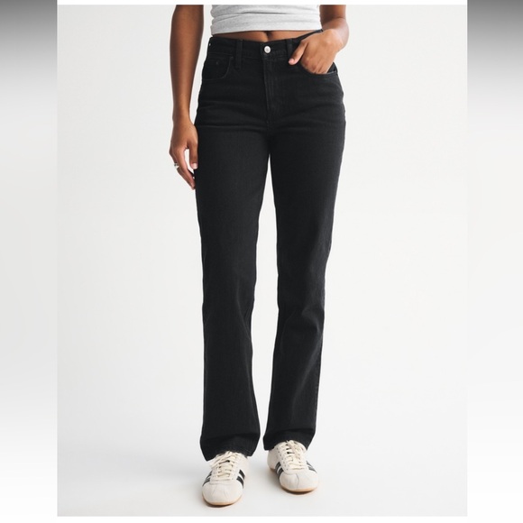 Abercrombie & Fitch Black Straight Leg Jeans - Picture 6 of 8